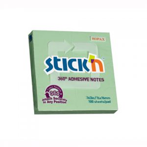 Karteczki samoprzylepne Stick'n 76x76mm, 100szt zielone